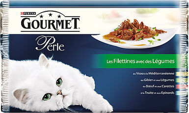Gourmet - Sachets Perle Les Filettines avec Légumes pour Chat - 4x85g