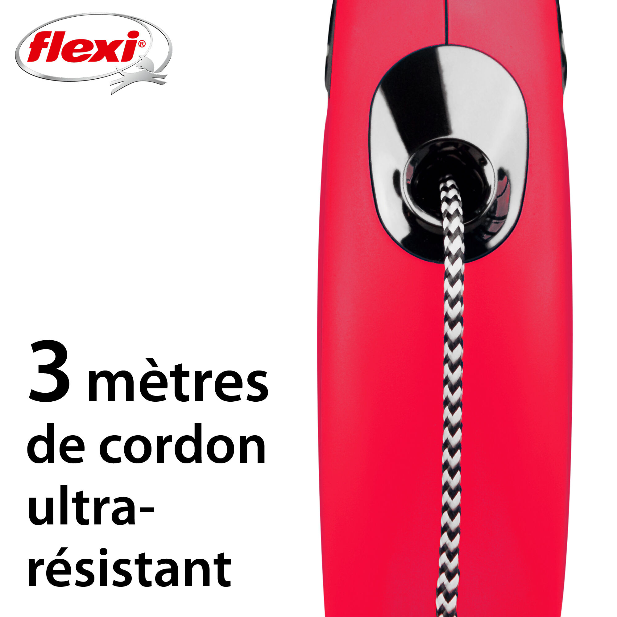 Flexi - Laisse Classic avec Cordon Rouge pour Chien - XS 3m Image num&eacute;ro 2