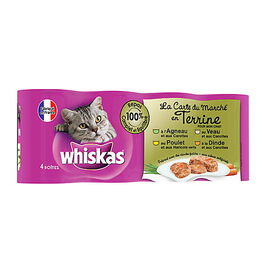 Whiskas - Boîtes La Carte du Marché en Terrine pour Chat - 4x400g