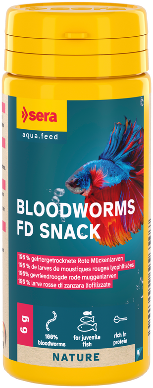 Sera - Friandises Bloodworms FD Snack pour Poissons - 6g/50ml Image numéro 1 Sera - Friandises Bloodworms FD Snack pour Poissons - 6g/50ml Image numéro 1