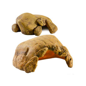 Grotte Céramique Pour Tortues HIAKDOFT - Abri Humidification Reptiles Marron S