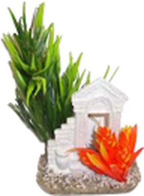 Labeo - Décor colonne avec Plante Artificielle - Aquarium