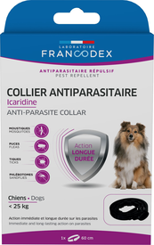Francodex - Collier Antiparasitaire Icardine pour Petits et Moyens Chiens - Noir