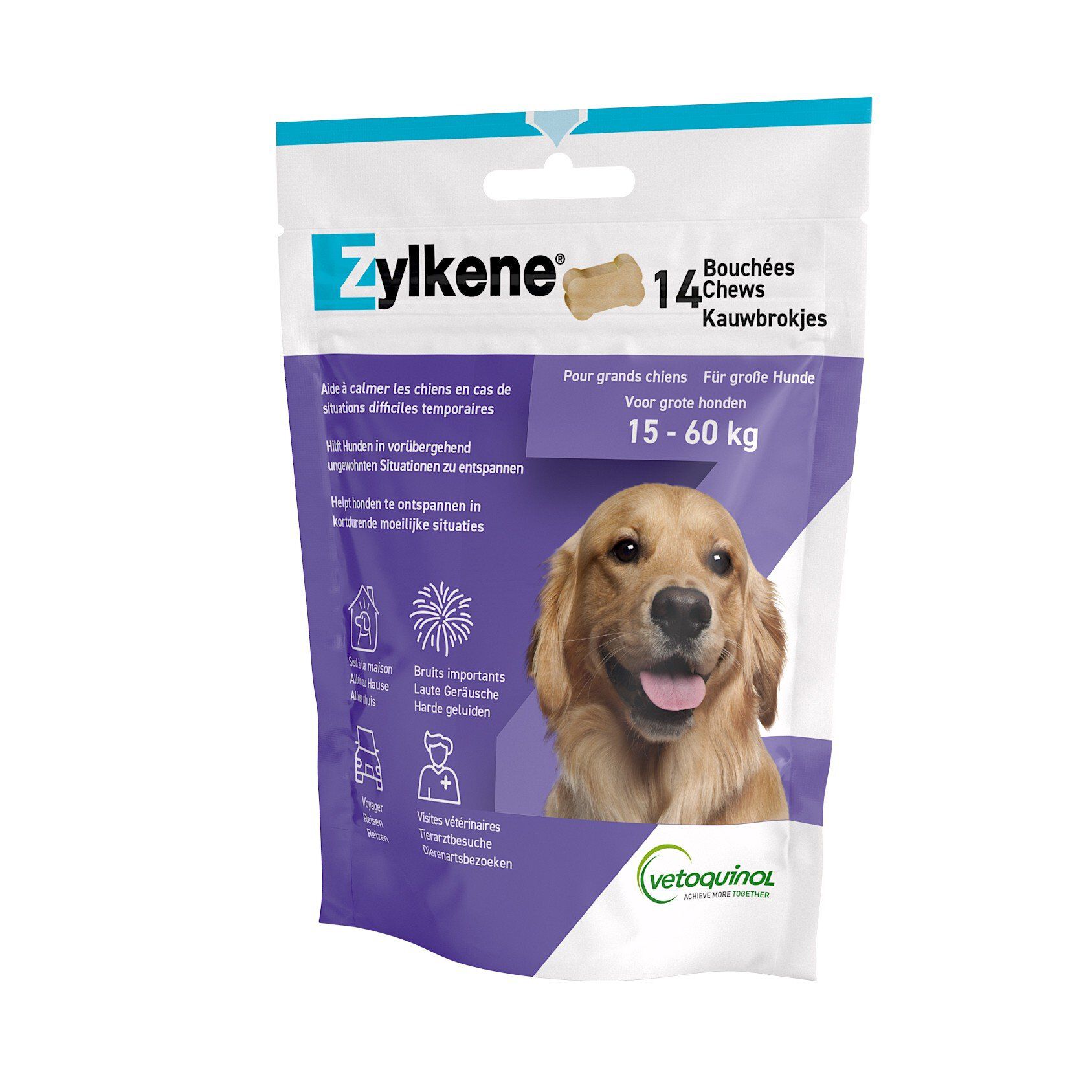 Vetoquinol - Bouch&eacute;es ZYLKENE CHEWS 450 MG pour GRANDS Chiens - x14 Image num&eacute;ro 1