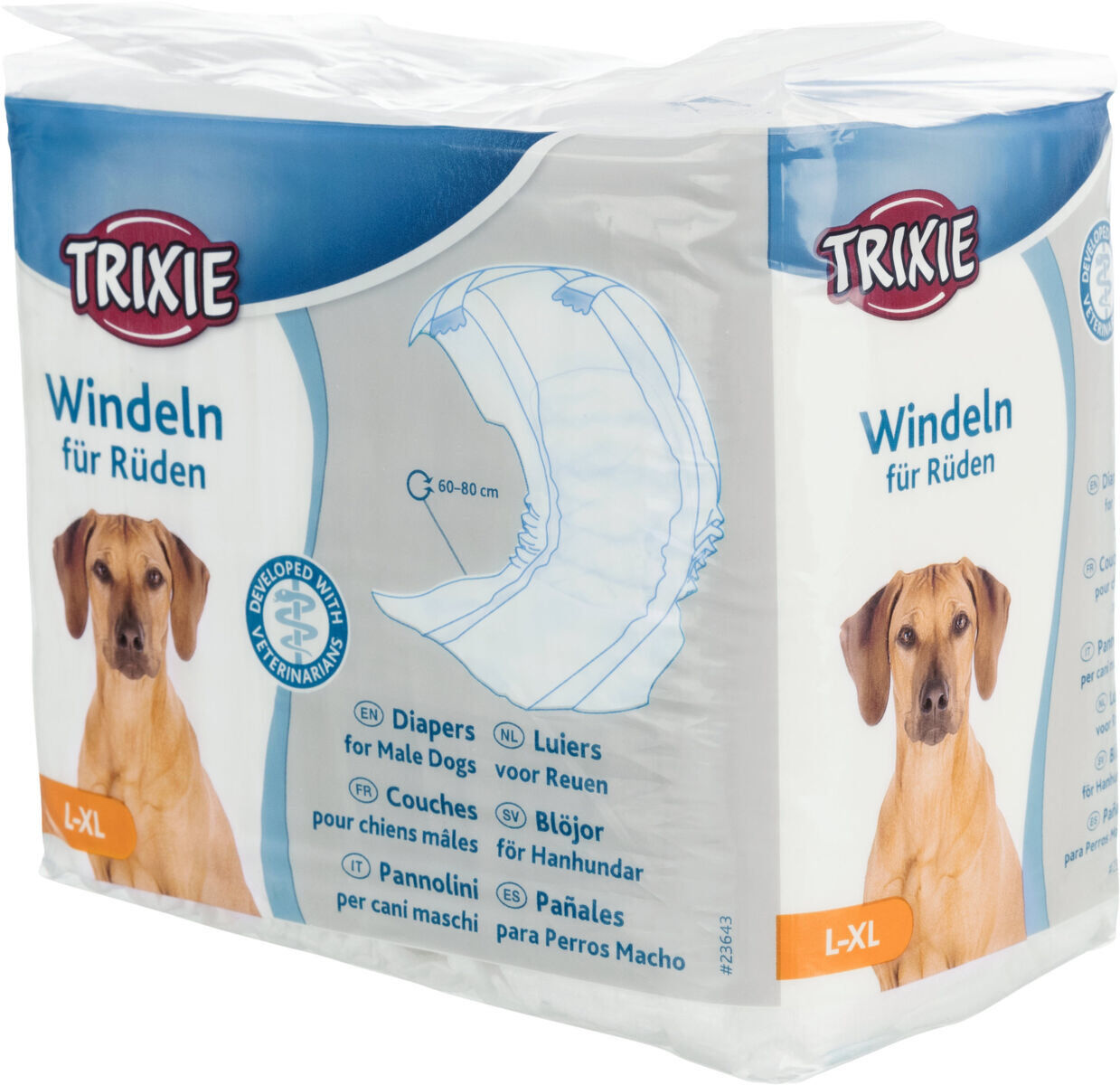 Trixie - Couche pour chiens m&acirc;les, L-XL: 60-80 cm, 12 Pcs Image num&eacute;ro 1