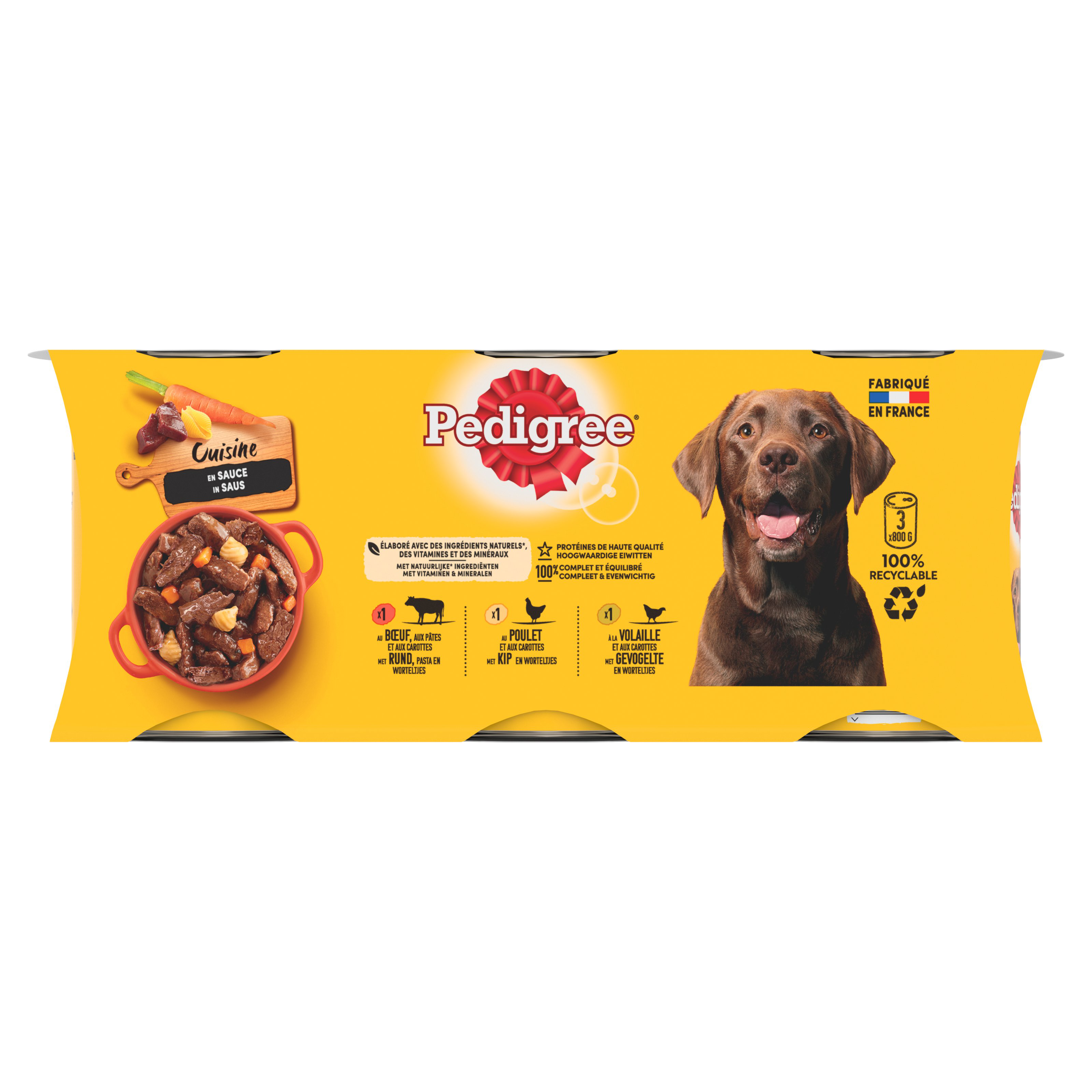 Pedigree - Cuisine Bo&icirc;tes en Sauce pour Chien Adulte 3 Vari&eacute;t&eacute;s - 3x800 GR Image num&eacute;ro 1