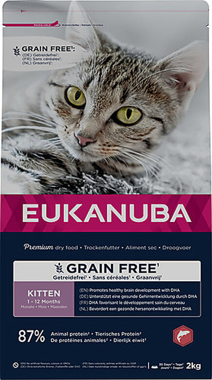 Eukanuba - Croquettes Kitten Sans Céréales au Saumon pour Chatons - 2kg image number null