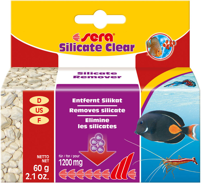 Sera - Silicate Clear pour Aquarium d'Eau Douce et d'Eau de Mer - 60g Image numéro 1 Sera - Silicate Clear pour Aquarium d'Eau Douce et d'Eau de Mer - 60g Image numéro 1