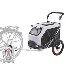 Trixie - Roulotte de Vélo Fonction Pliable Rapidement Gris - M: 63 x 95 x 90/132 cm