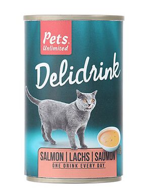 Pets Unlimited - Boîte Delidrink Bouillon au Saumon pour Chat - 135ml