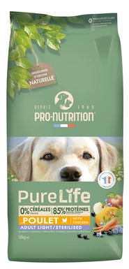 Pro-Nutrition - Croquettes Pure Life Chien Adult Light Sterilised - 12kg