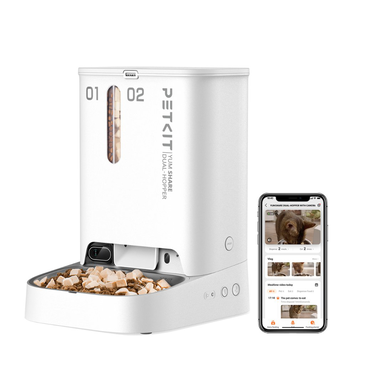 Petkit - Distributeur de Croquettes Double YumShare Dualhopper Connecté avec Caméra - 5L