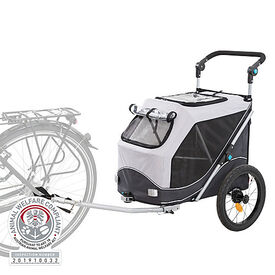 Trixie - Roulotte de Vélo Fonction Pliable Rapidement Gris - M: 63 x 95 x 90/132 cm