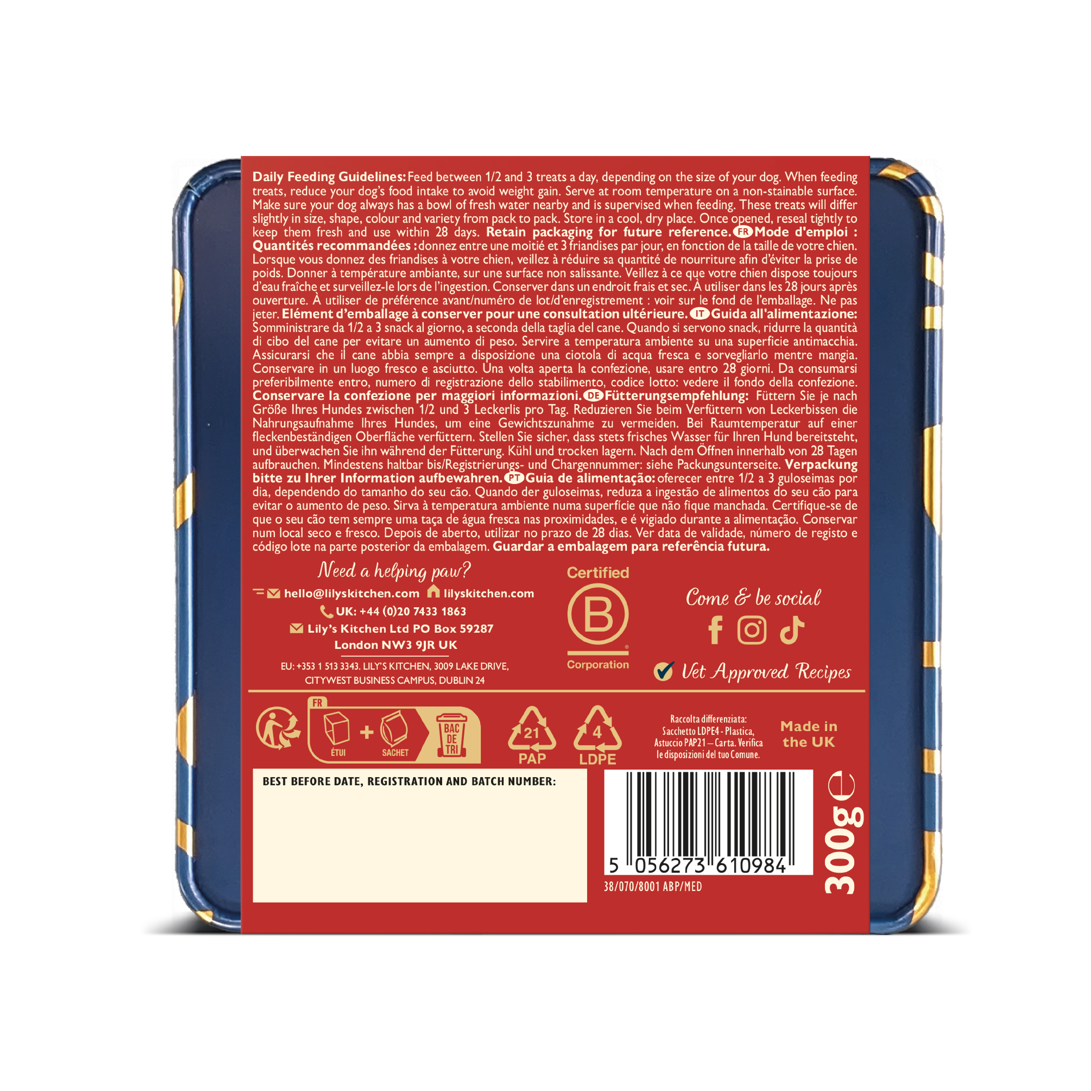 Lily's Kitchen - Friandises Bo&icirc;te M&eacute;tal Biscuits Festifs pour Chiens - 300g Image num&eacute;ro 3