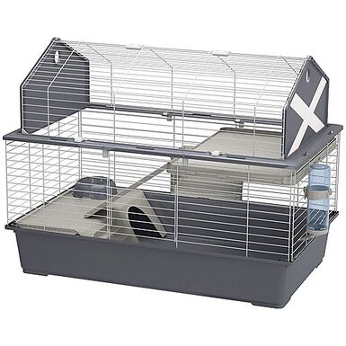 Ferplast - Cage Barn 100 en Plastique et Métal pour Lapins - 96x57x73cm