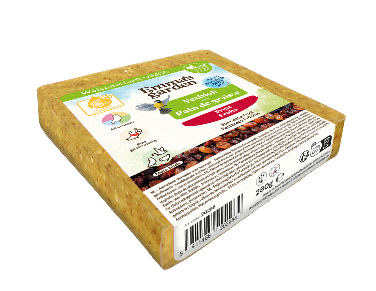 Emma's Garden - Pain de Graisse Fruits pour Oiseaux - 280g Image num&eacute;ro 2