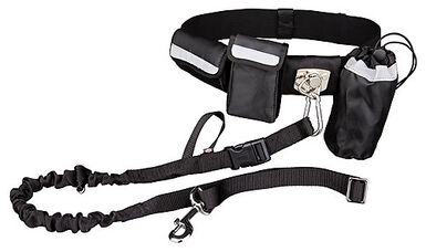 Trixie - Laisse Canicross avec Ceinture Ventrale pour Chien Noir