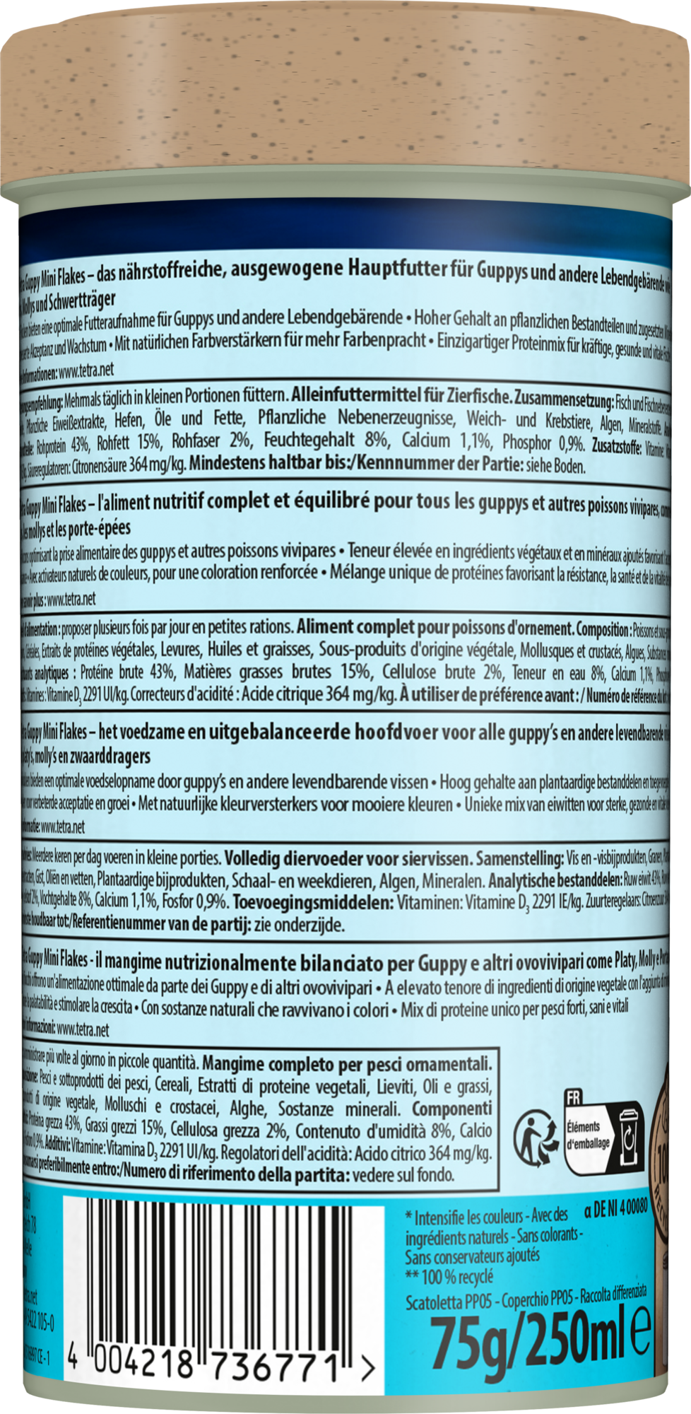 Tetra - Aliment Complet Guppy pour Guppies - 250ml Image num&eacute;ro 4