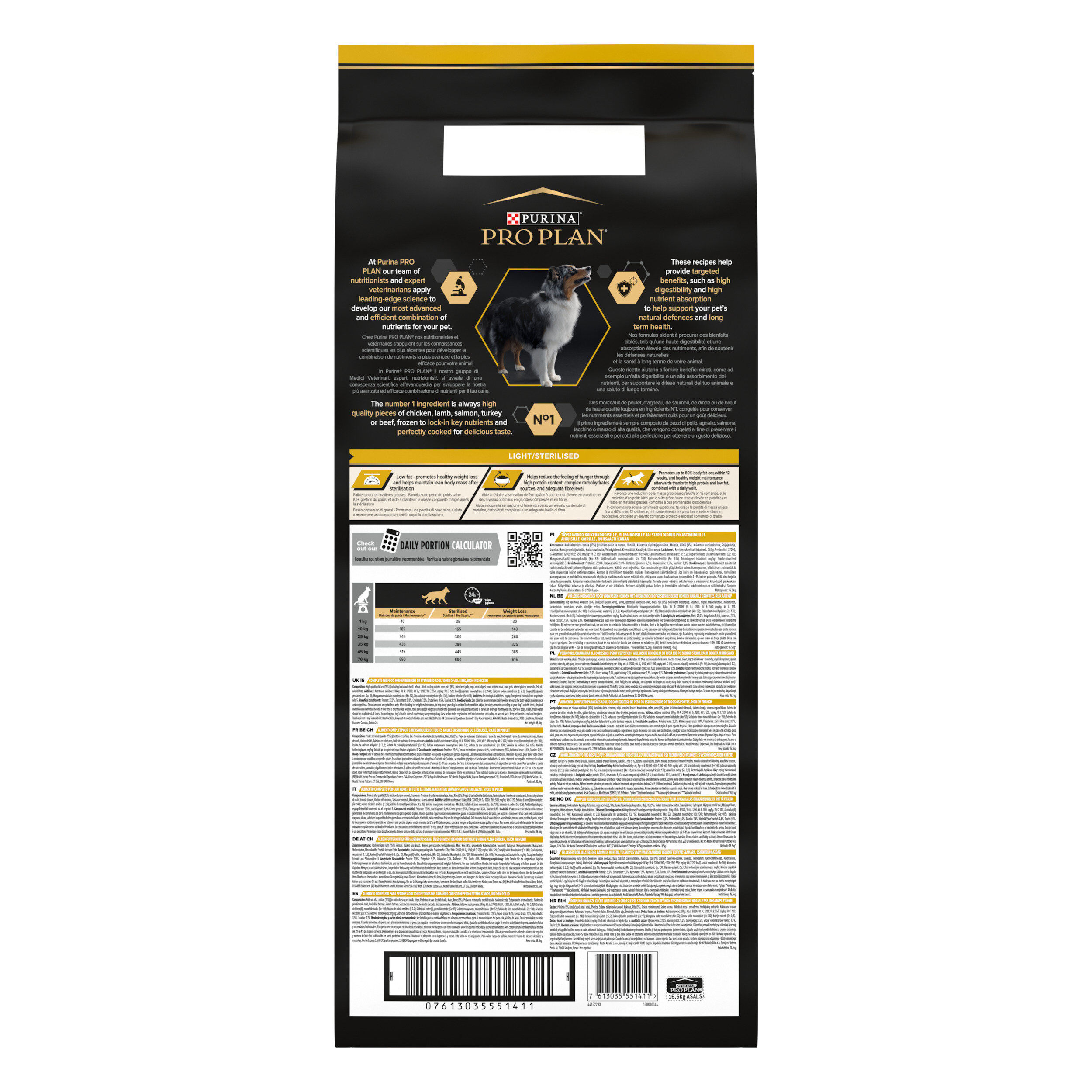 Pro Plan - Croquettes All Size Light Sterilised Poulet pour Chien - 14Kg + 2,5Kg Gratuits Image num&eacute;ro 5