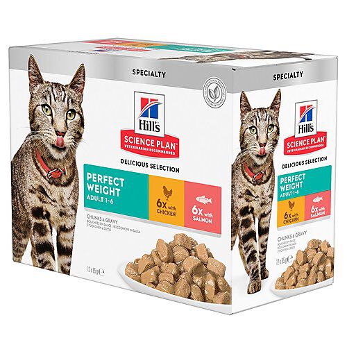 Hill's Science Plan - Adult Perfect Weight 12 Sachets Repas Pour Chat Poulet Et Saumon  - 12x85g Image num&eacute;ro 1