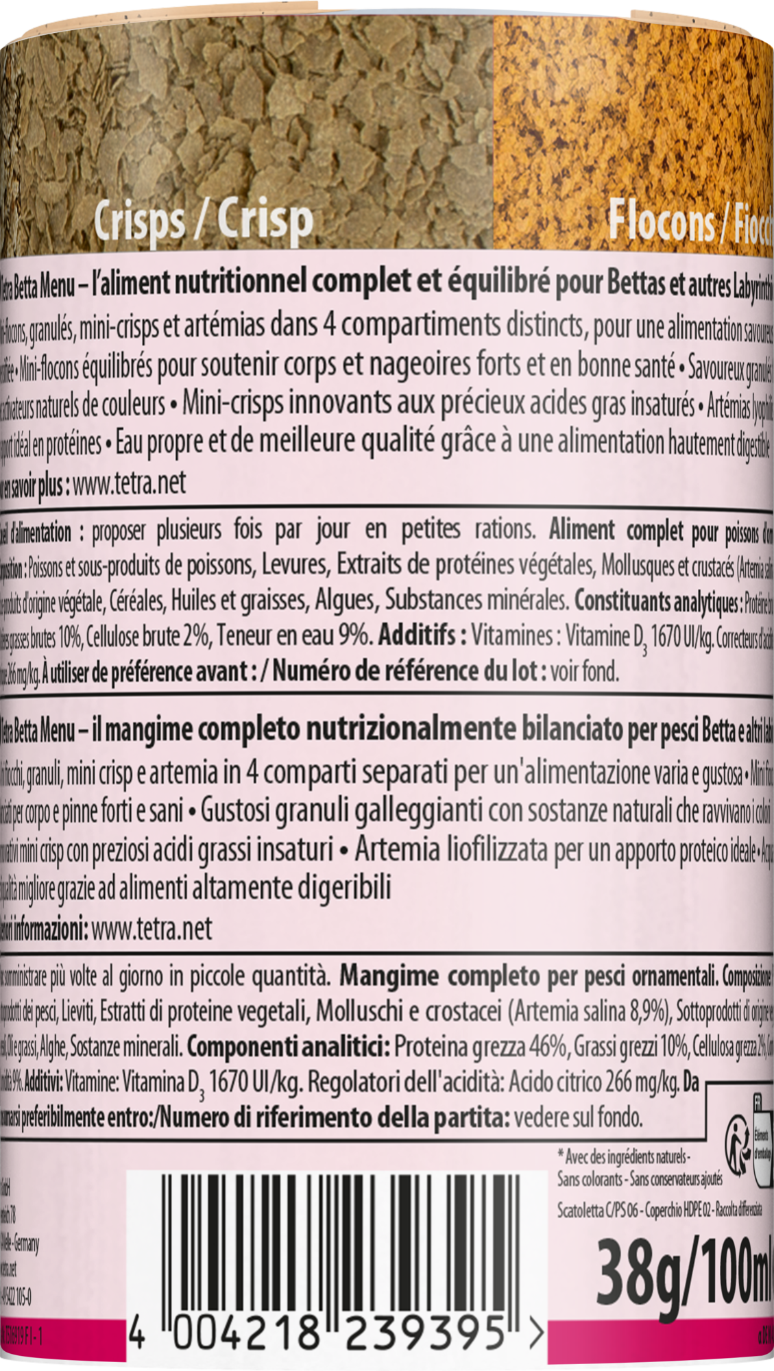 Tetra - Aliment Complet Betta Menu 4en1 pour Poissons Combattants - 100ml Image num&eacute;ro 4