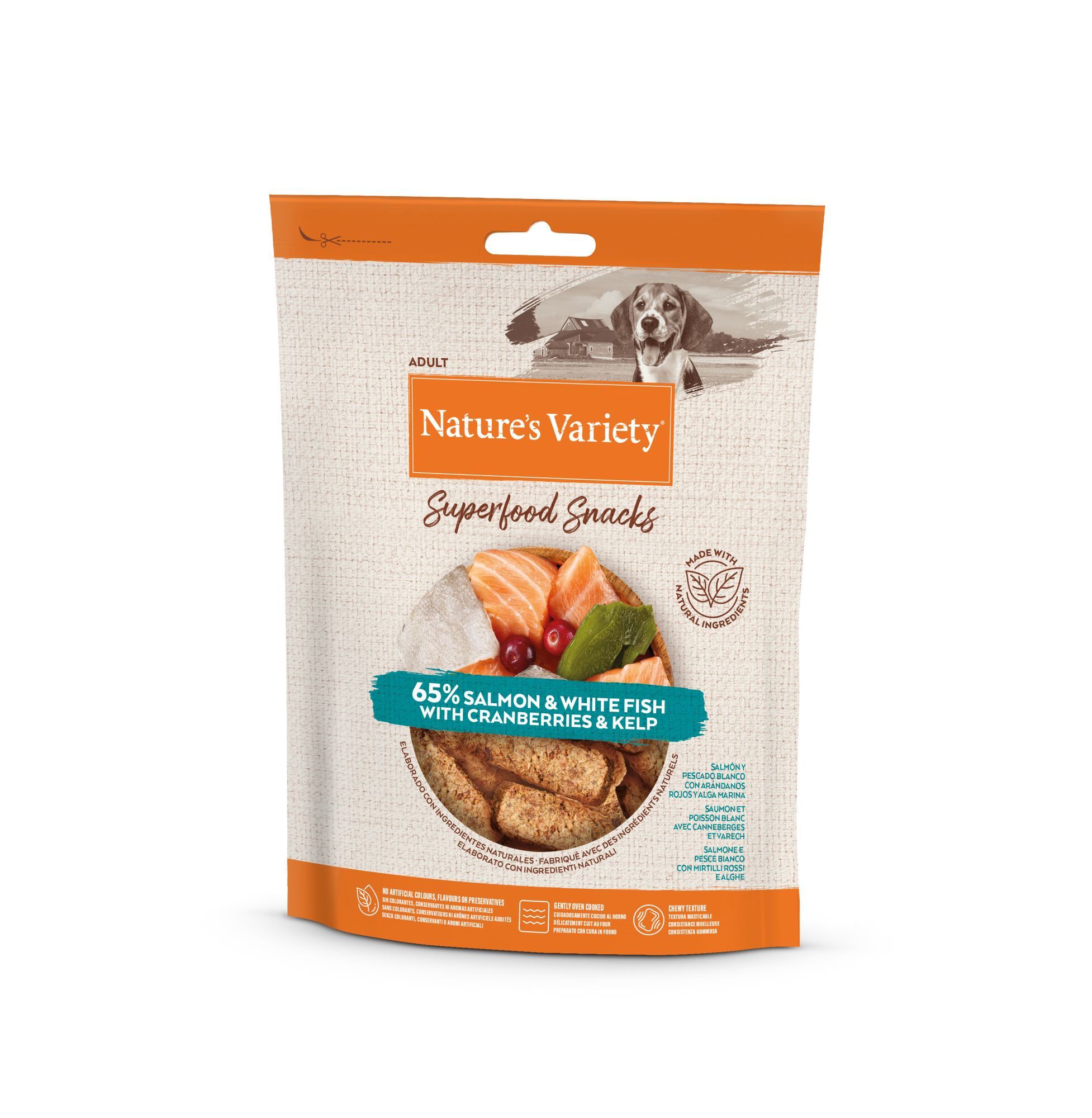 Nature's Variety - Barres &agrave; M&acirc;cher Superfood Snacks au Saumon pour Chien - 85g Image num&eacute;ro 1