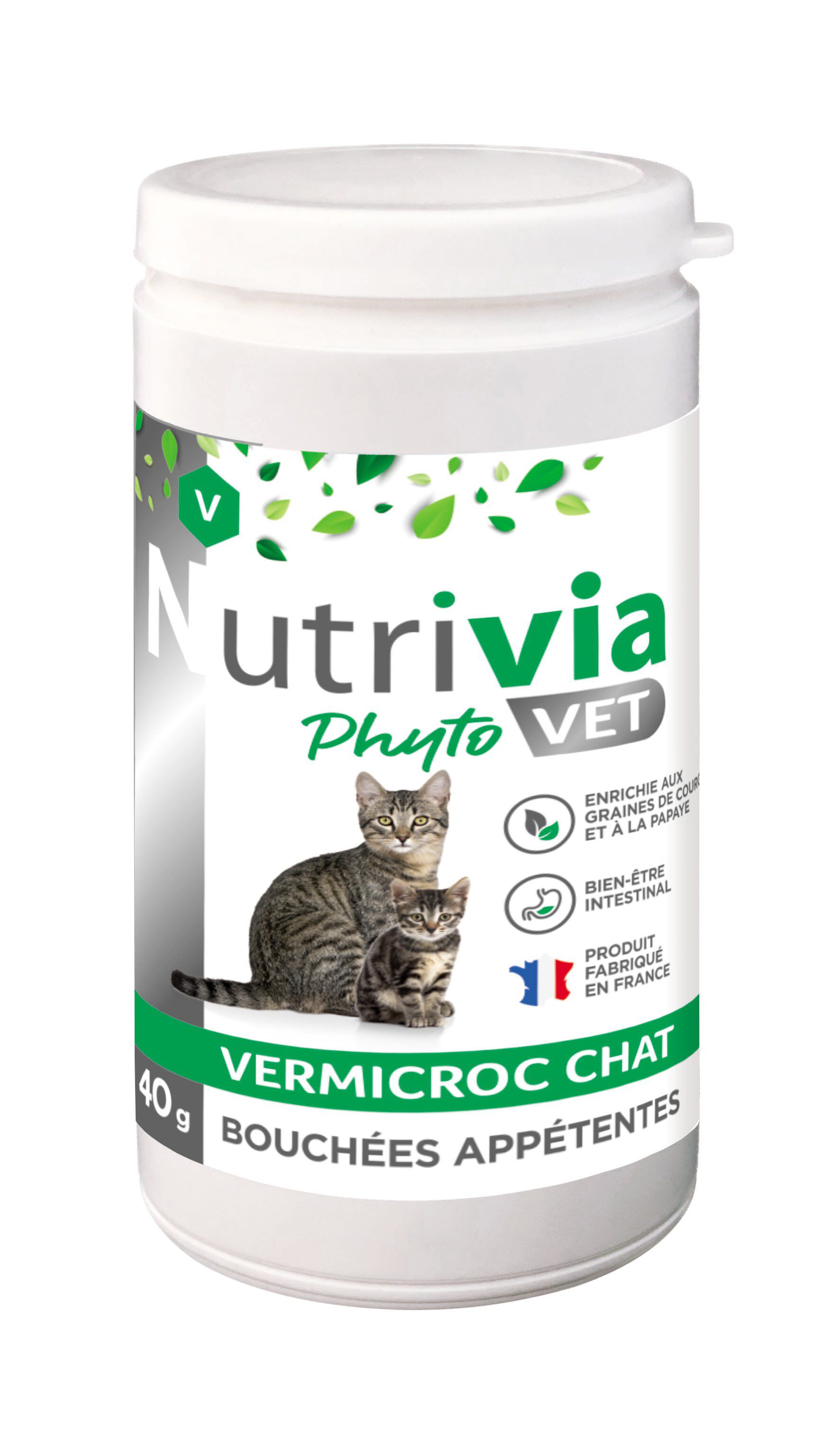 Nutrivia Vet - Bouch&eacute;es App&eacute;tentes Vermicroc pour Chats - 40g Image num&eacute;ro 1