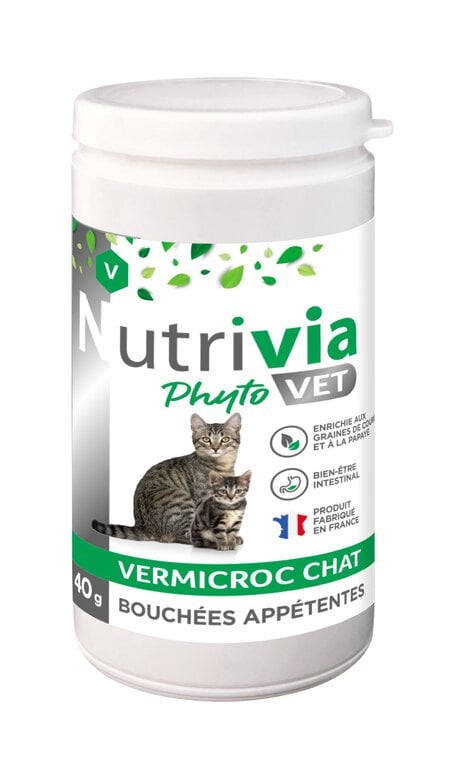 Nutrivia Vet - Bouchées Appétentes Vermicroc pour Chats - 40g Image numéro 1 Nutrivia Vet - Bouchées Appétentes Vermicroc pour Chats - 40g Image numéro 1