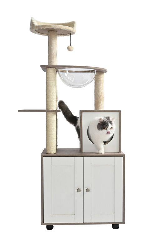 Leeby - Arbre à Chat + Meuble Luna - 60x40x159cm Image numéro 1 Leeby - Arbre à Chat + Meuble Luna - 60x40x159cm Image numéro 1