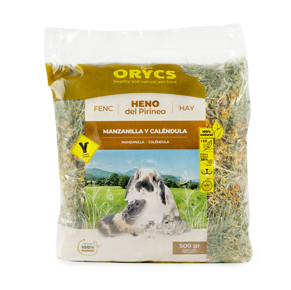 Orycs - Foin pour Rongeurs &agrave; la Camomille et Calendule - 500g Image num&eacute;ro 1