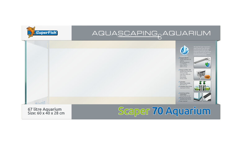 Superfish - Aquarium SCAPER 70 - 60x40x28cm Image numéro 1 Superfish - Aquarium SCAPER 70 - 60x40x28cm Image numéro 1