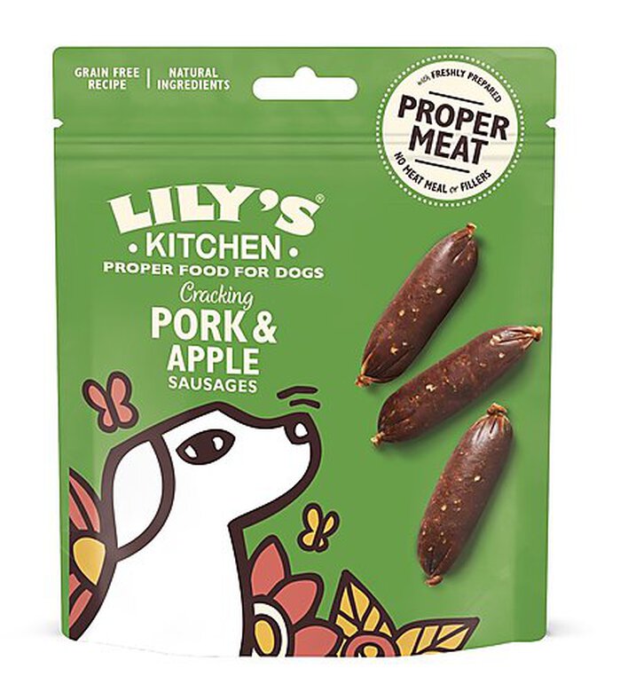 Lily's Kitchen - Friandises Petites Saucisses au porc et aux pommes pour Chien - 70g Image numéro 1 Lily's Kitchen - Friandises Petites Saucisses au porc et aux pommes pour Chien - 70g Image numéro 1