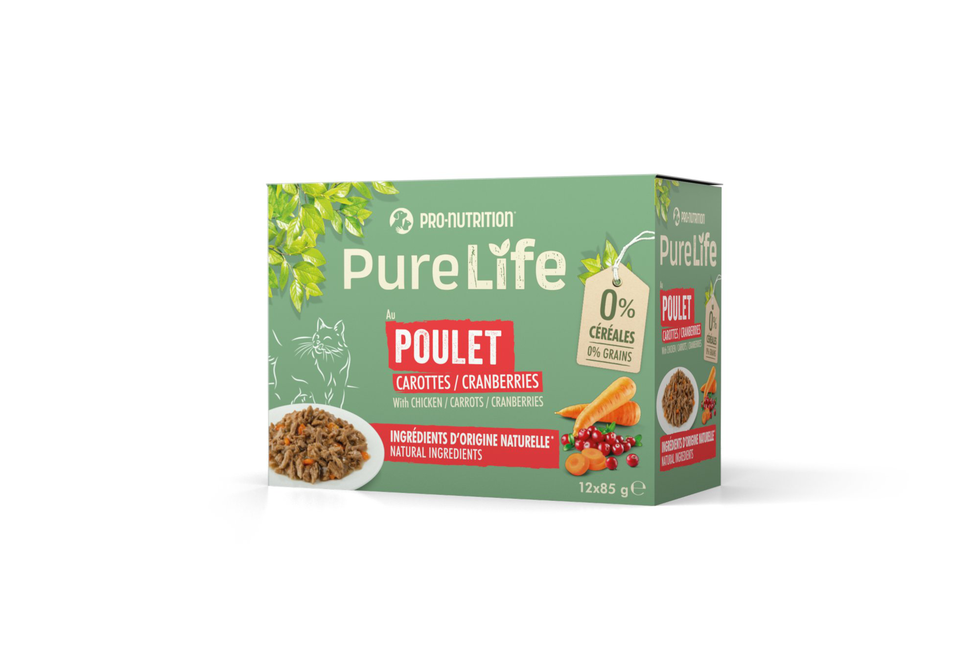 Pro-Nutrition - Pochons PureLife Effil&eacute;s Poulet en Sauce pour Chats - 12x85g Image num&eacute;ro 1