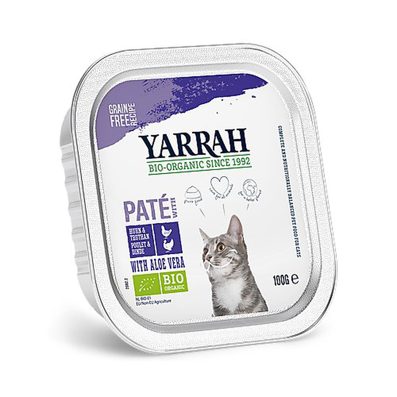 Yarrah - Pâtée Bio Sans Céréales Poulet et Dinde pour Chats - 100g image number null