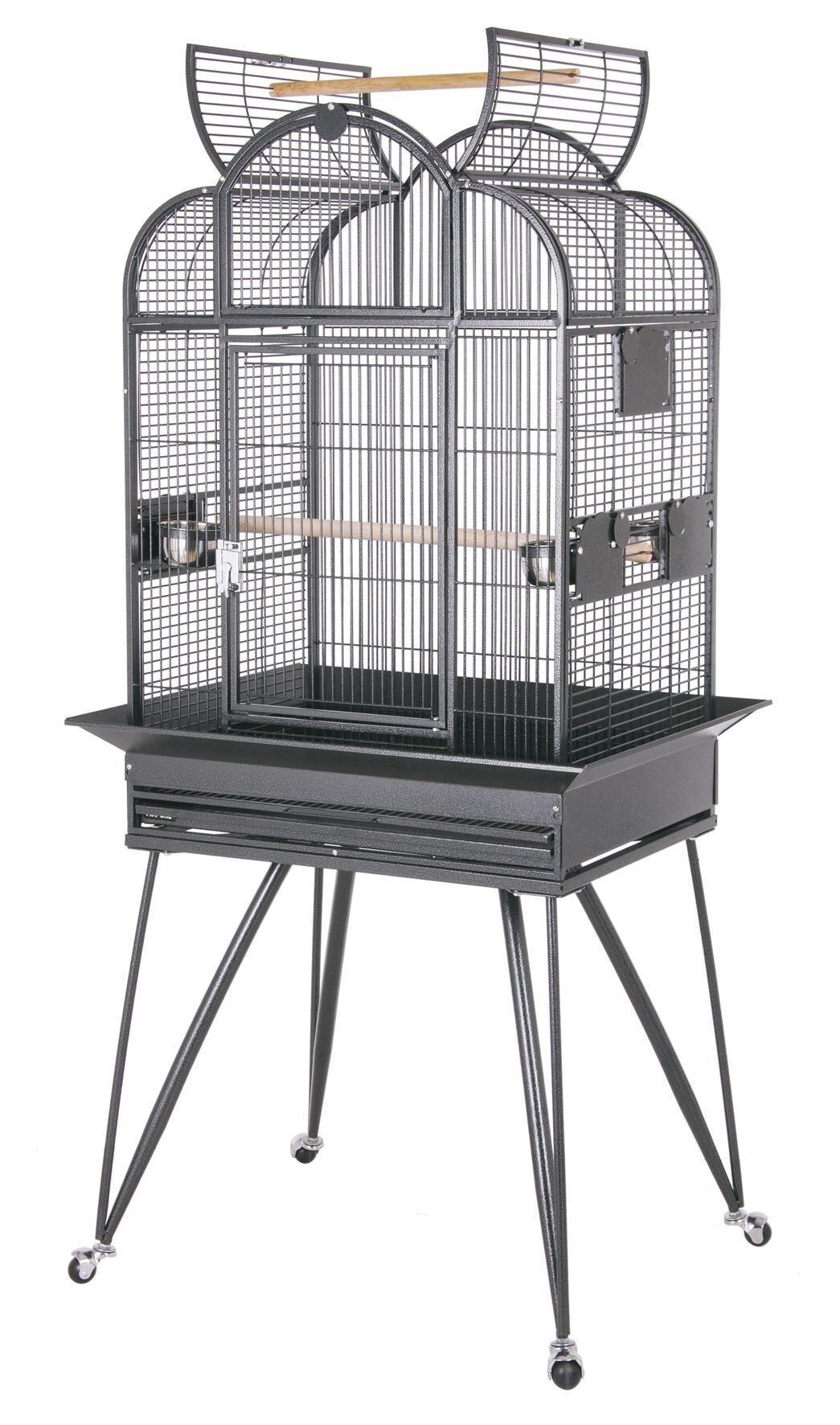 United Bird - Cage Borghese avec Roulettes pour Oiseaux - Anthracite Image num&eacute;ro 1