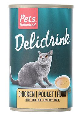Pets Unlimited - Boîte Delidrink Bouillon au Poulet pour Chat - 135ml