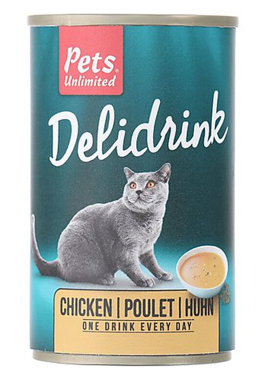 Pets Unlimited - Boîte Delidrink Bouillon au Poulet pour Chat - 135ml image number null