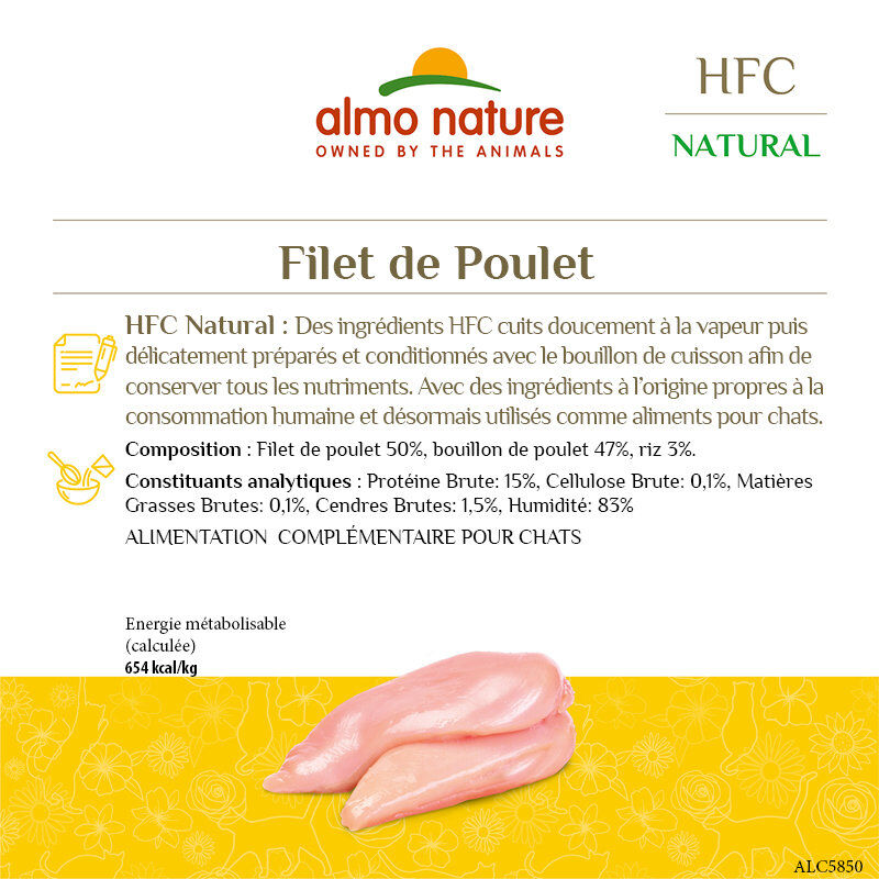 Almo Nature - P&acirc;t&eacute;e en Pochon HFC Mega Pack Filet de Poulet pour Chat - 6x55g Image num&eacute;ro 2