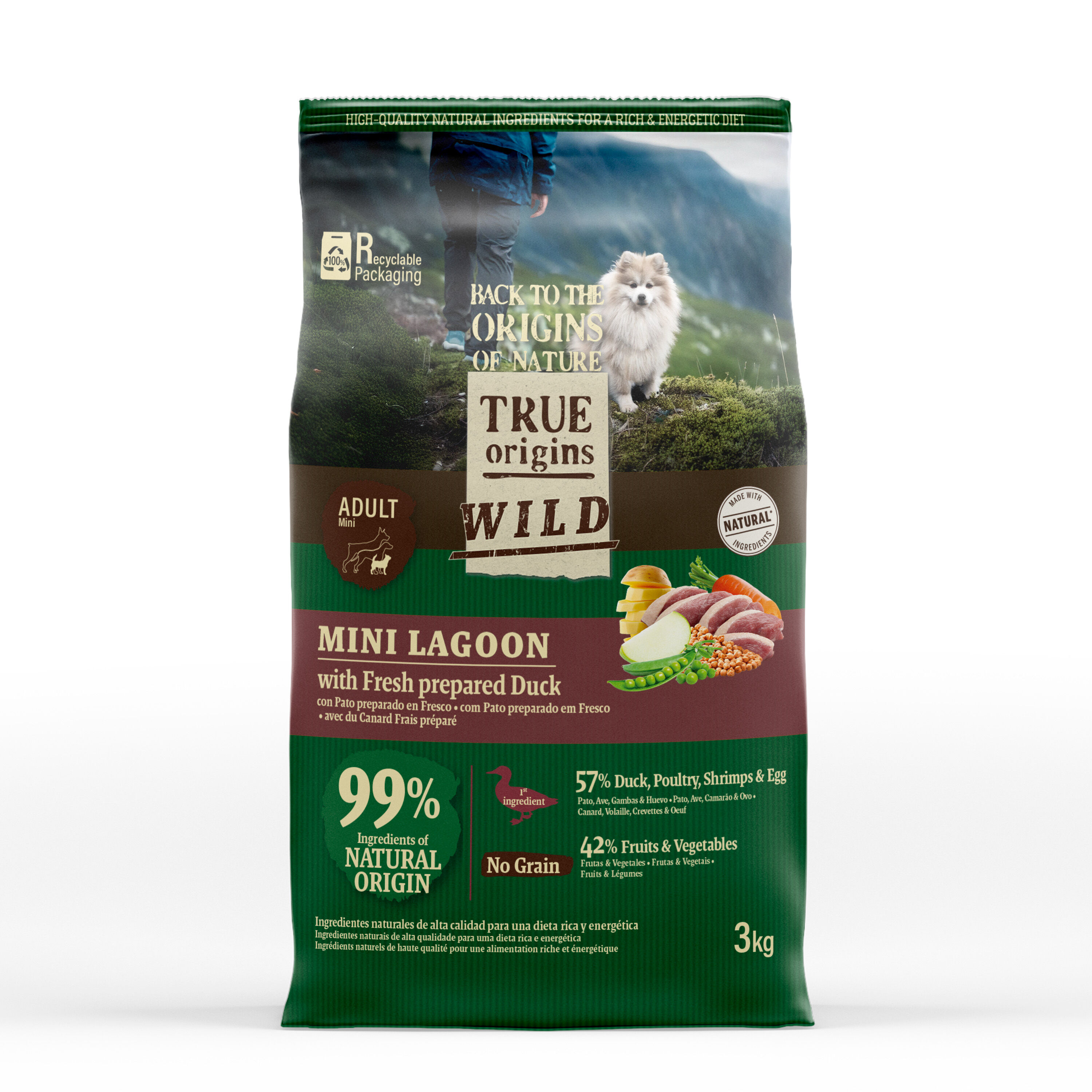 True Origins Wild - Croquettes au Canard pour Chiens Adultes de Petite Taille - 3kg Image num&eacute;ro 1