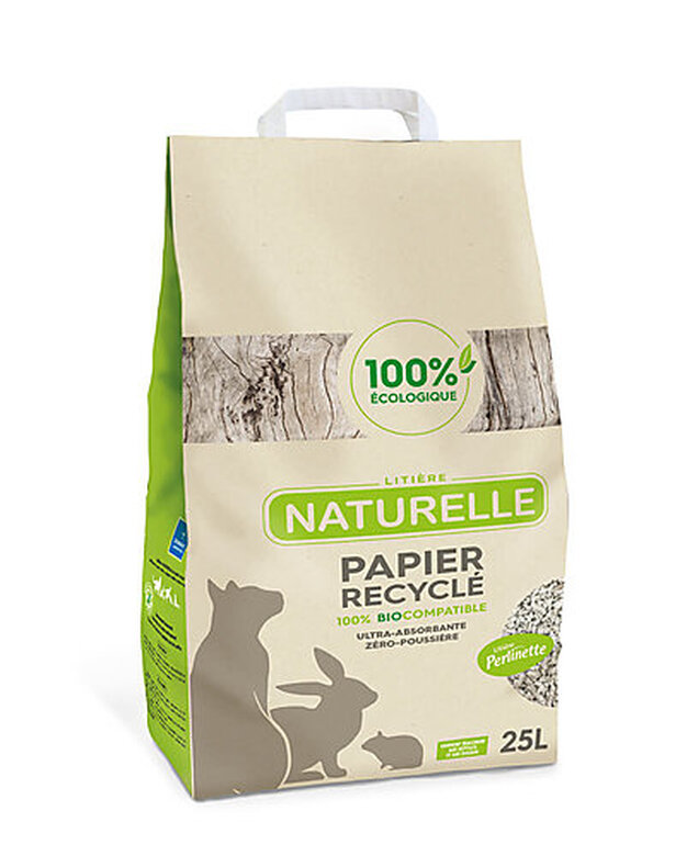 Perlinette - Litière Naturelle Papier Recyclé 100% Éco pour Chat - 25L image number null
