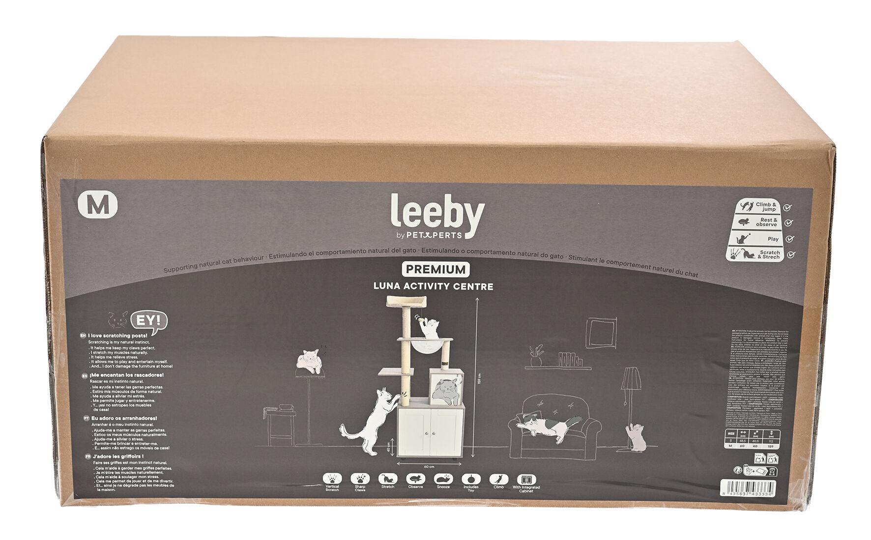 Leeby - Arbre &agrave; Chat + Meuble Luna - 60x40x159cm Image num&eacute;ro 8