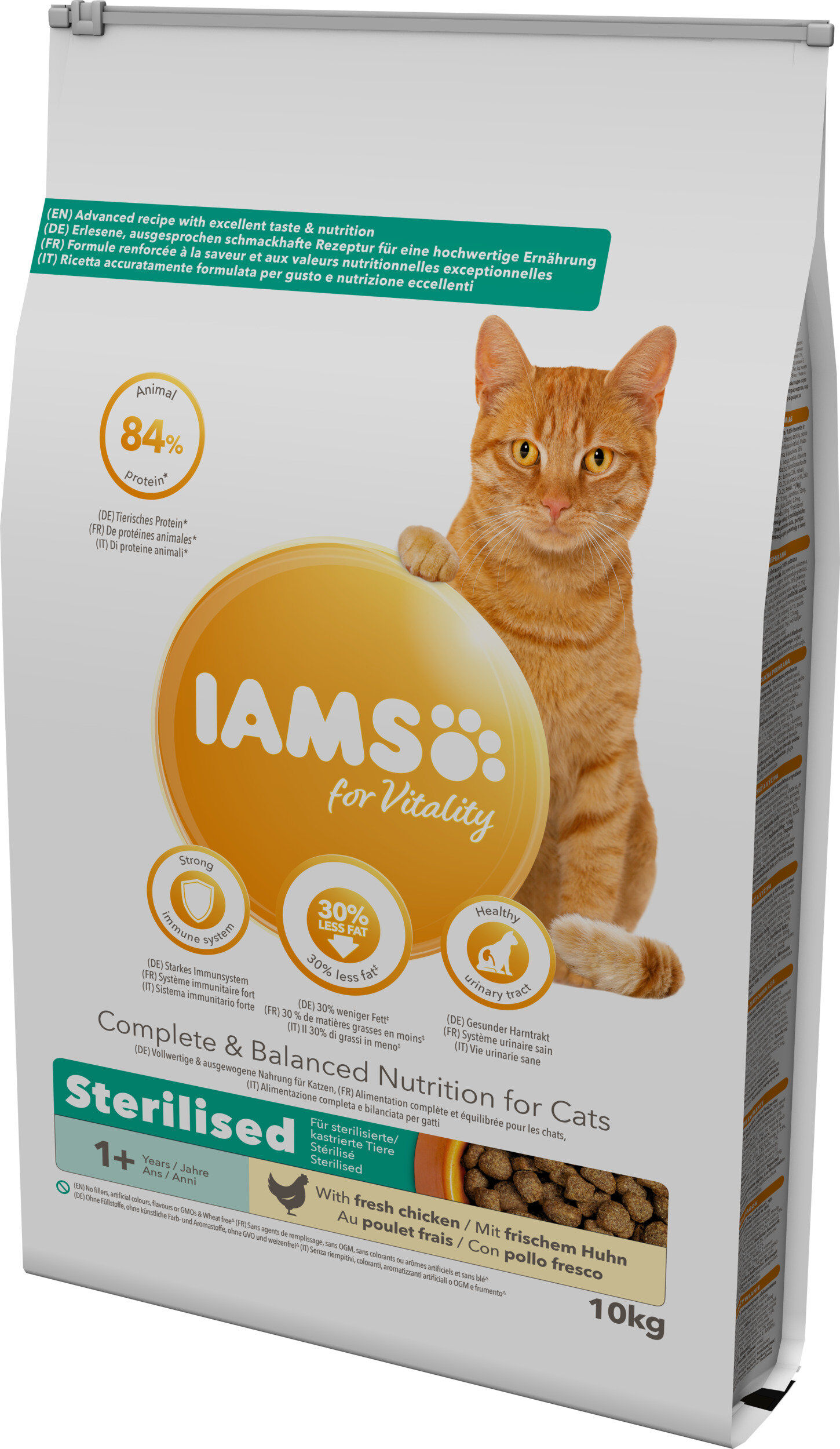 Iams - Croquettes Vitality Chat St&eacute;rilis&eacute; Au poulet frais - 10kg Image num&eacute;ro 1
