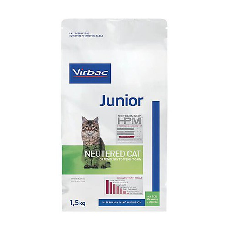 Virbac - Croquettes Veterinary HPM Junior Neutered pour Chatons - 1,5Kg image number null