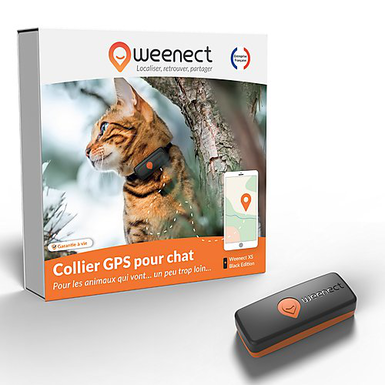 Weenect - Traceur GPS Noir Edition 2023 pour Chats - XS