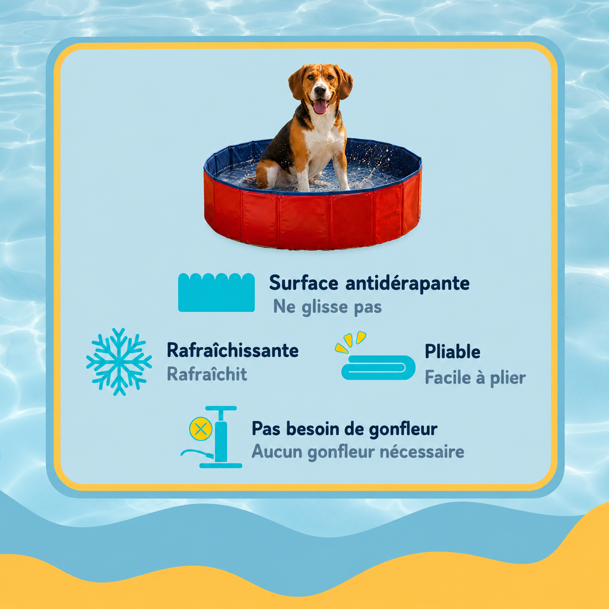 Summer Vibes - Piscine Rouge pour Chiens - M Image num&eacute;ro 4