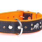 Yogipet - Collier Bulldog Cuir Crystal T55 39/50cm pour Chien - Orange image number null
