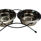 Animalis - Gamelle Double Dinner Inox avec Support pour Chiens et Chats - 400ml image number null
