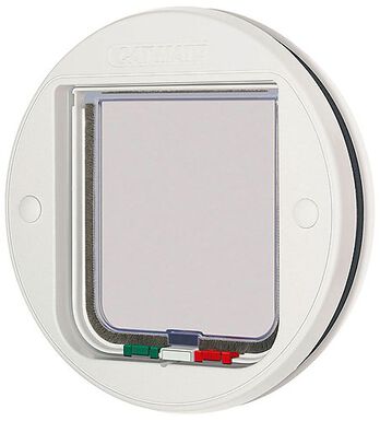 Kerbl - Chatière Cat Mate 4 voies pour vitre, blanc pour chats - Ø245mm
