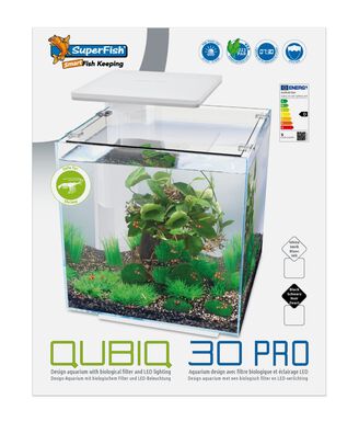 Superfish - Aquarium Equipé Qubiq Pro 30 pour Poisson - Blanc