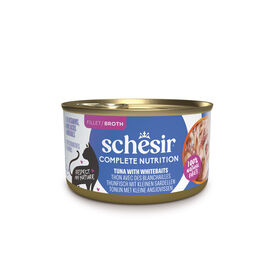 Schesir - Bo&icirc;te P&acirc;t&eacute;e au Thon et Blanchailles avec Riz au Naturel pour Chat - 85g